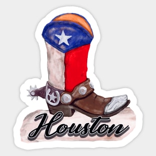 Houston Texas Cowboy Boot Sticker